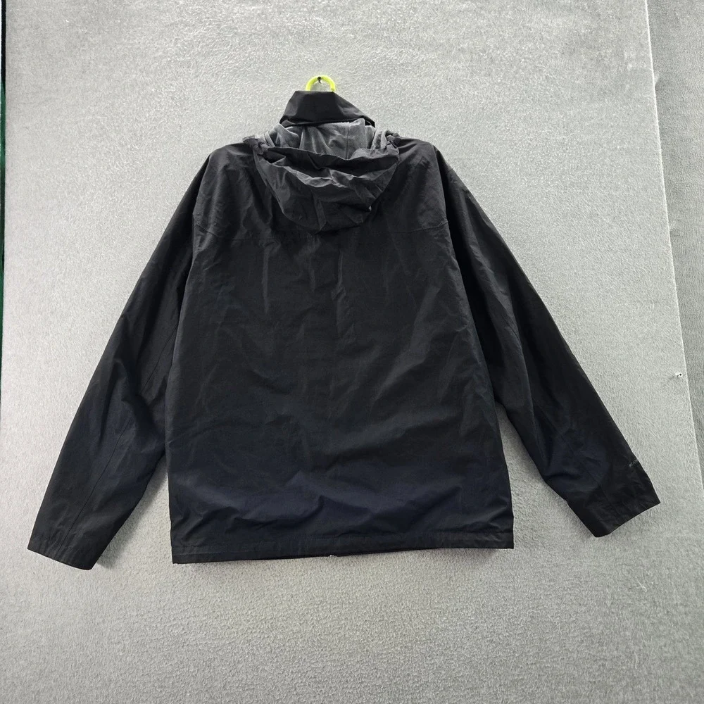 Eddie‎ Bauer Men Jacket L Black Activewear Packable Rainfoil Hooded